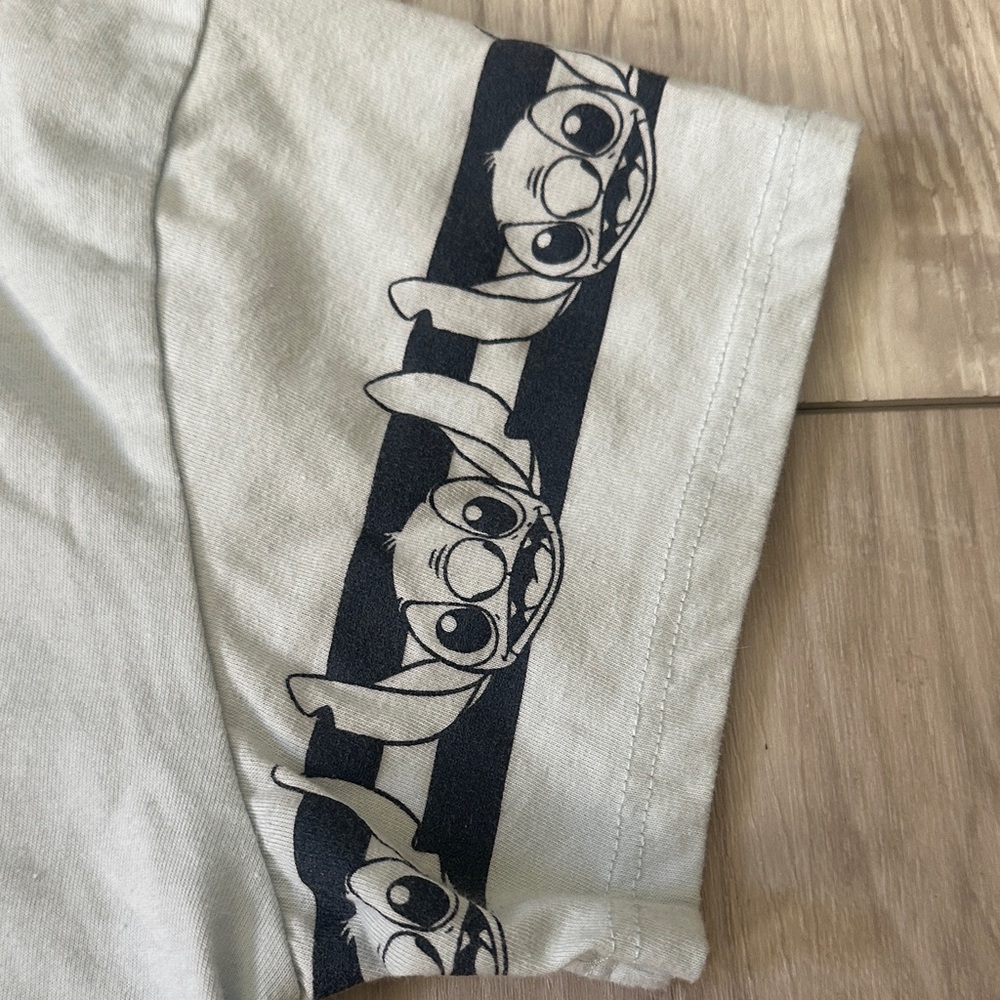 Disney Stitch Junior’s Cropped Light Blue T-Shirt - Picture 6 of 6